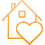 Piktogramm eines Hauses als Symbol für eine gesunde Zukunft durch eine verbesserte Raumluft.